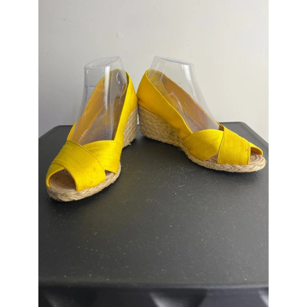 Lauren Ralph Lauren Wedge Sandals Espadrille Peep Toe Resort Summer Coastal